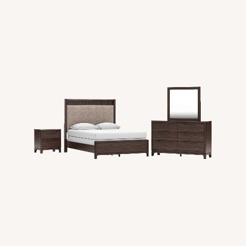 Used Ashley Furniture Dark Brown Wood Queen Bed for sale on AptDeco