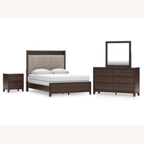 Used Ashley Furniture Dark Brown Wood Queen Bed for sale on AptDeco