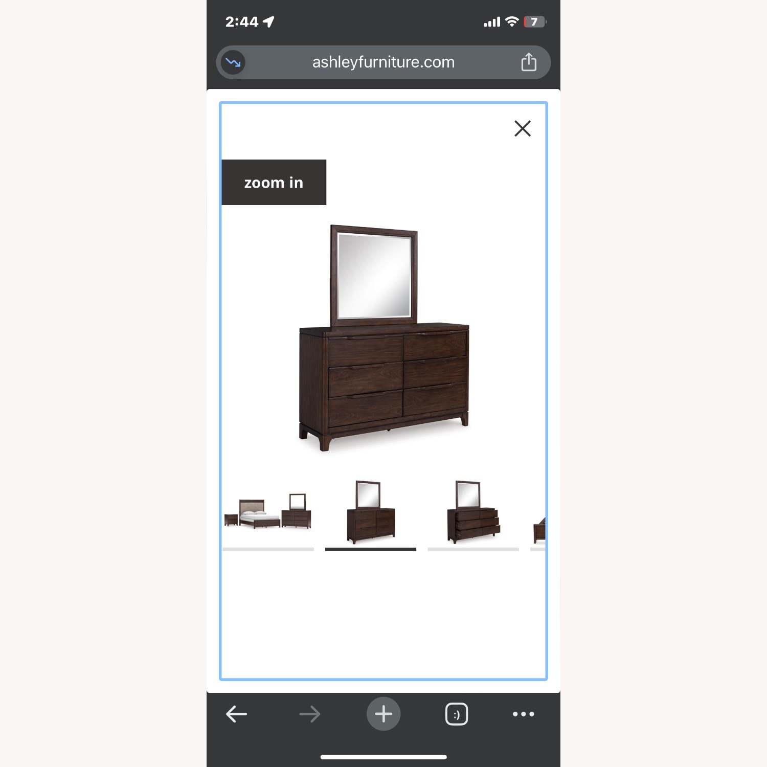 Ashley Furniture Dark Brown Wood Queen Bed - image-2