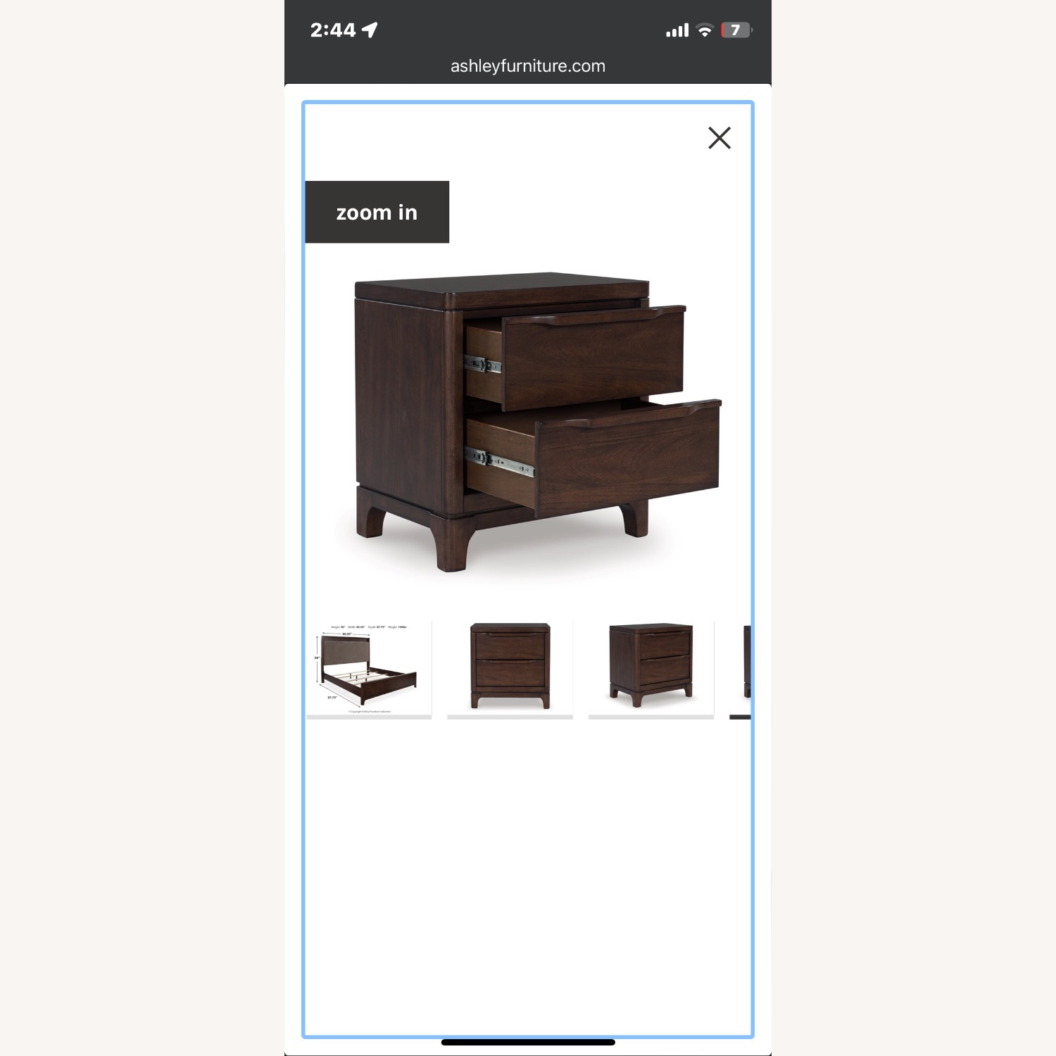 Ashley Furniture Dark Brown Wood Queen Bed - image-3