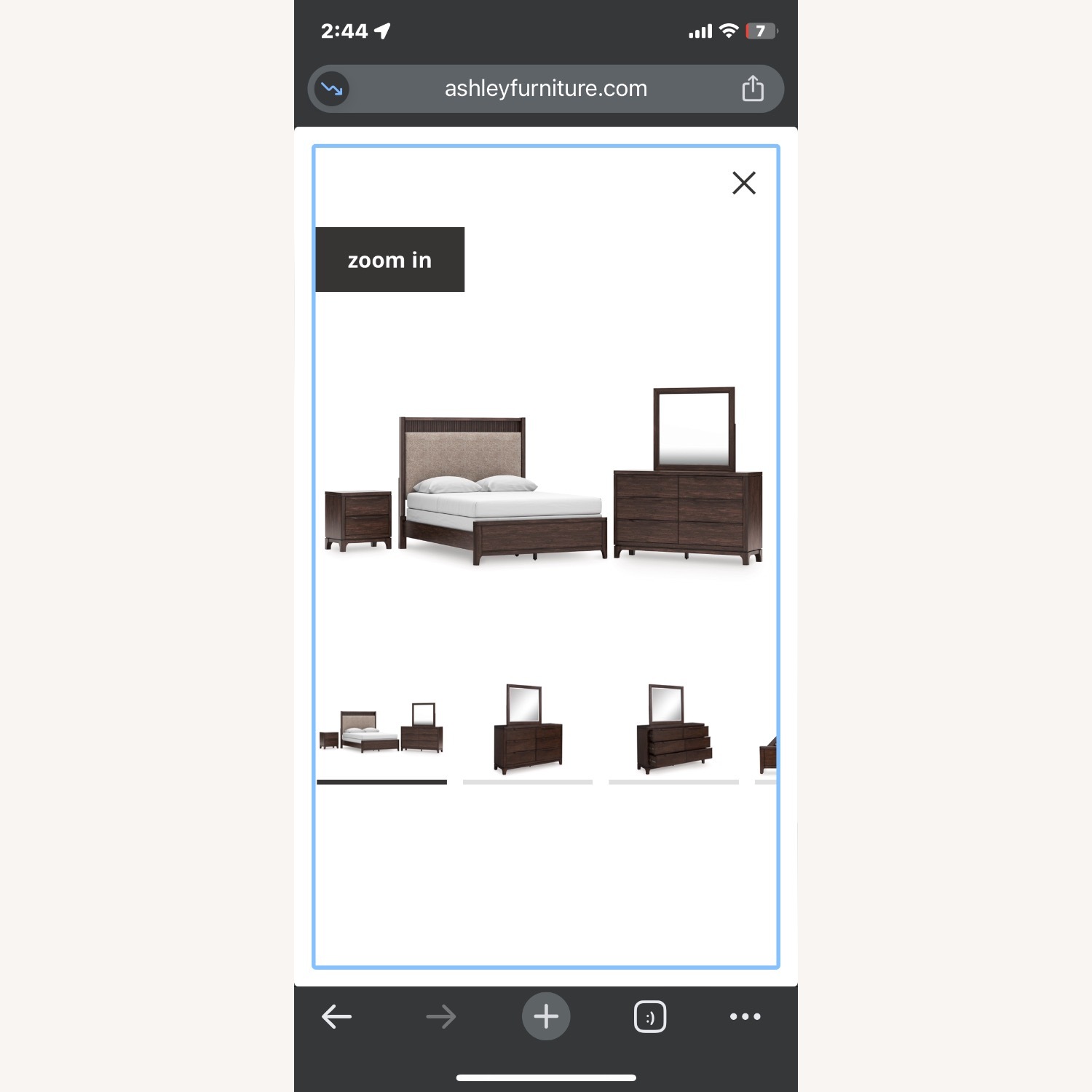 Ashley Furniture Dark Brown Wood Queen Bed - image-1