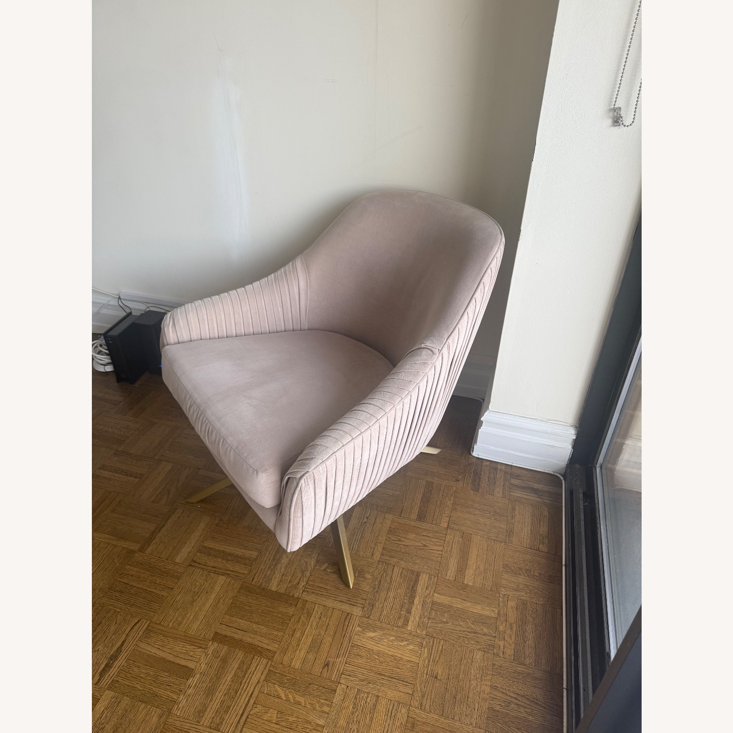 West Elm Roar + Rabbit Pink Velvet Accent Chair - image-2