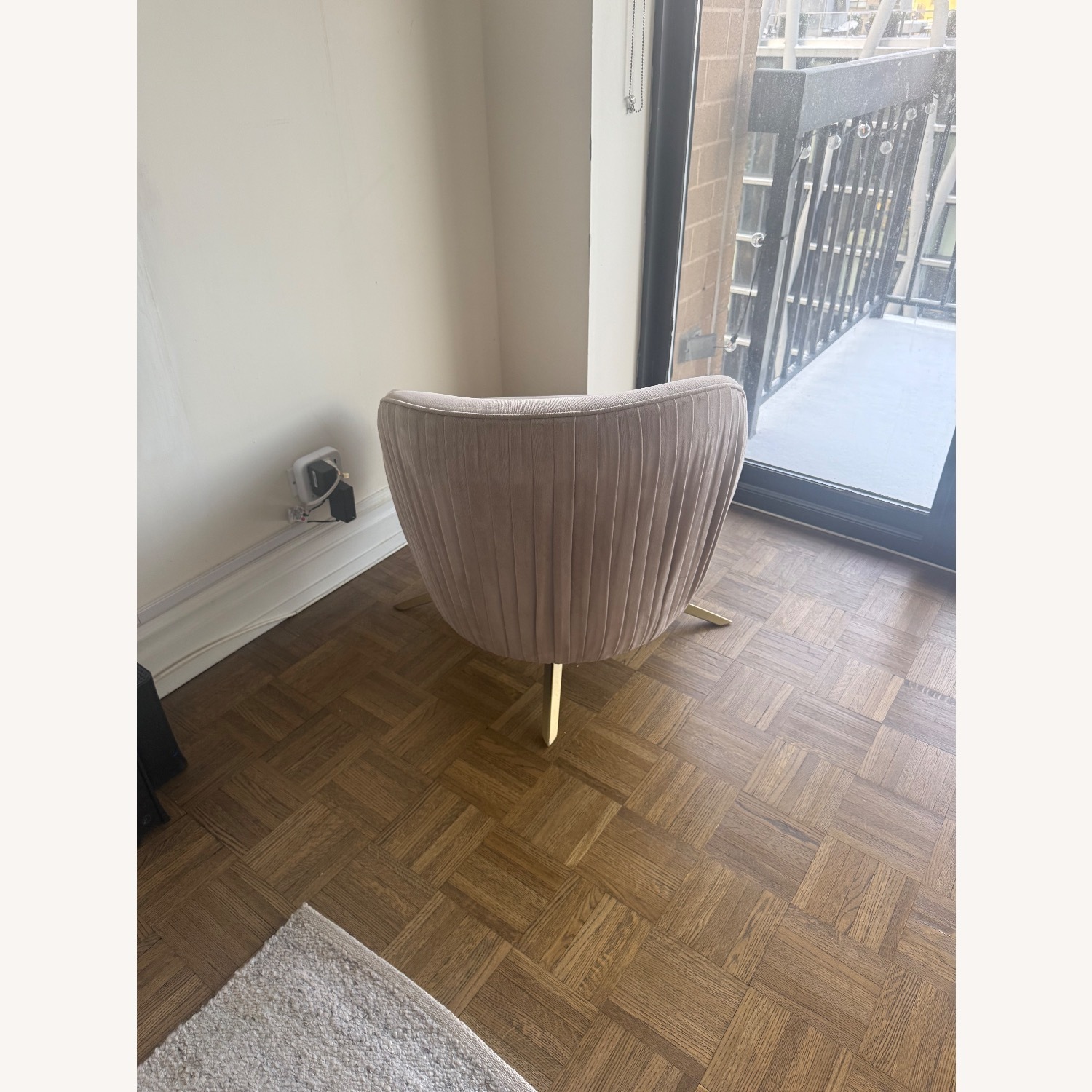 West Elm Roar + Rabbit Pink Velvet Accent Chair - image-3