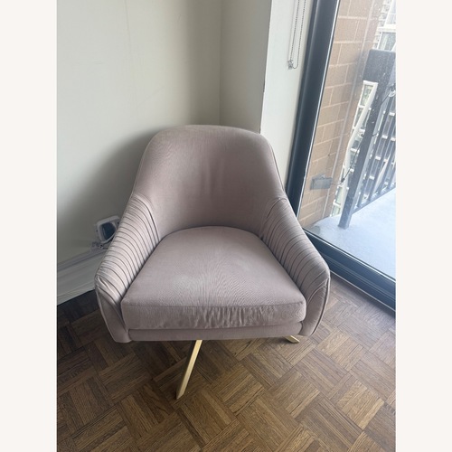 Used West Elm Roar + Rabbit Pink Velvet Accent Chair for sale on AptDeco