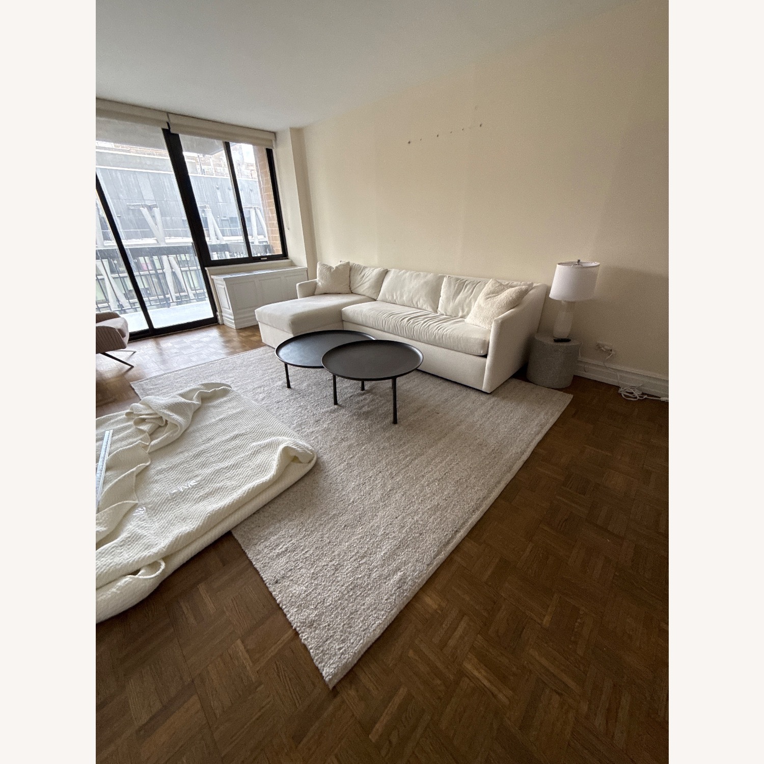 Article Hurley White Fabric Area Rug 8' x 10' - image-1