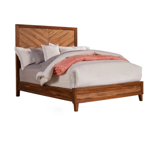 Used Dark Brown Wood Queen Bed for sale on AptDeco