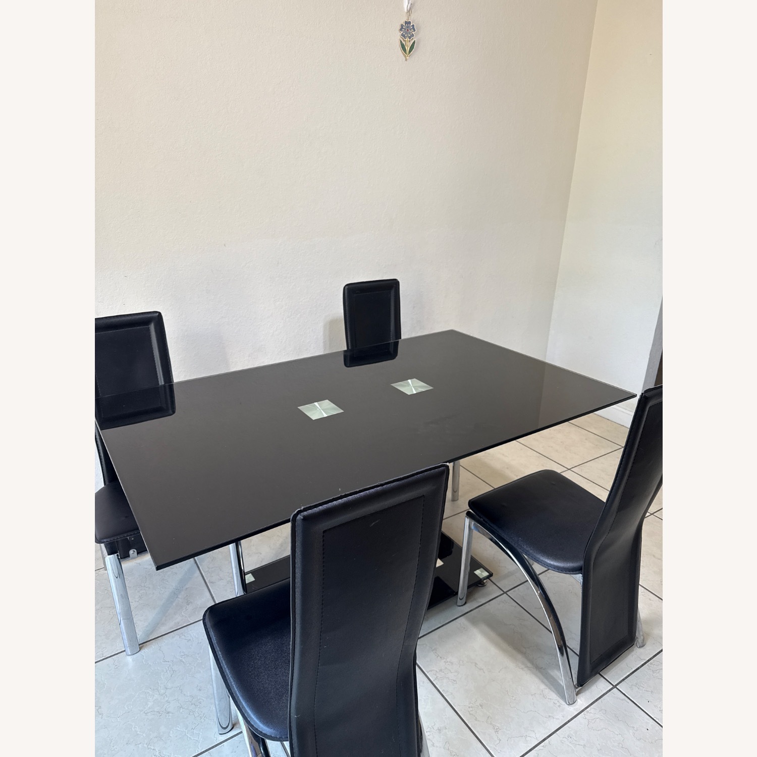 Black Glass Dining Table - image-2