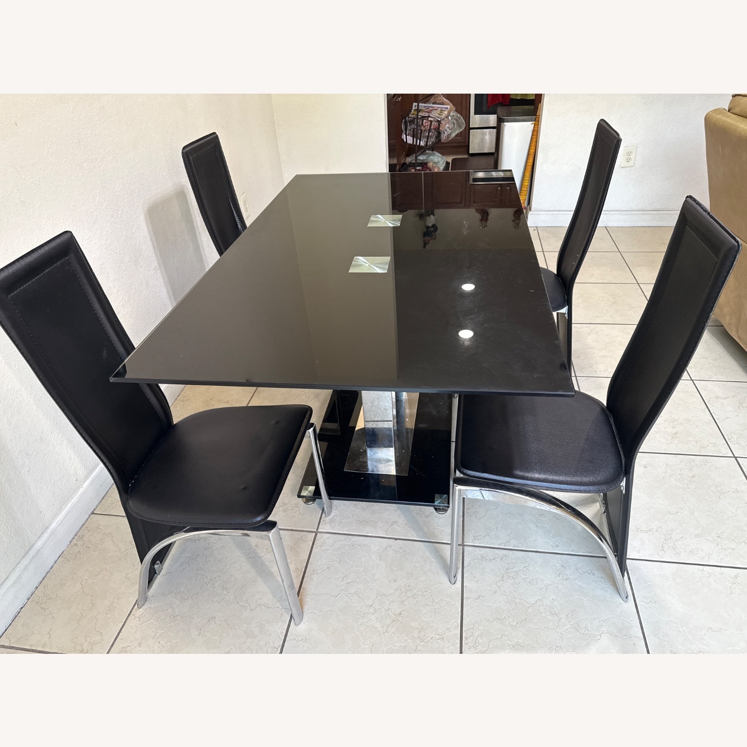 Black Glass Dining Table - image-3
