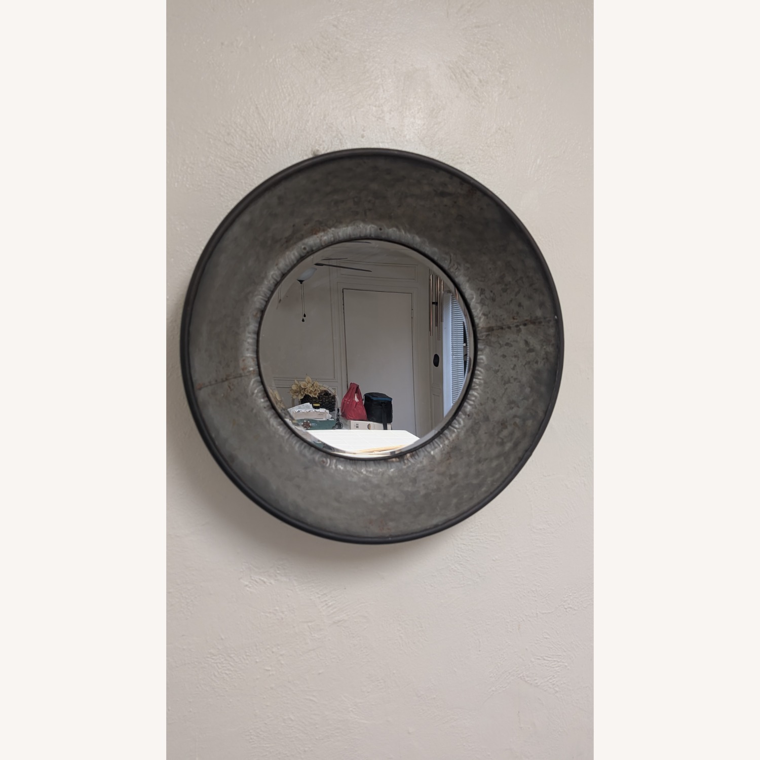 Vintage/Antique Finds Silver Metal Wall Mirror - image-0