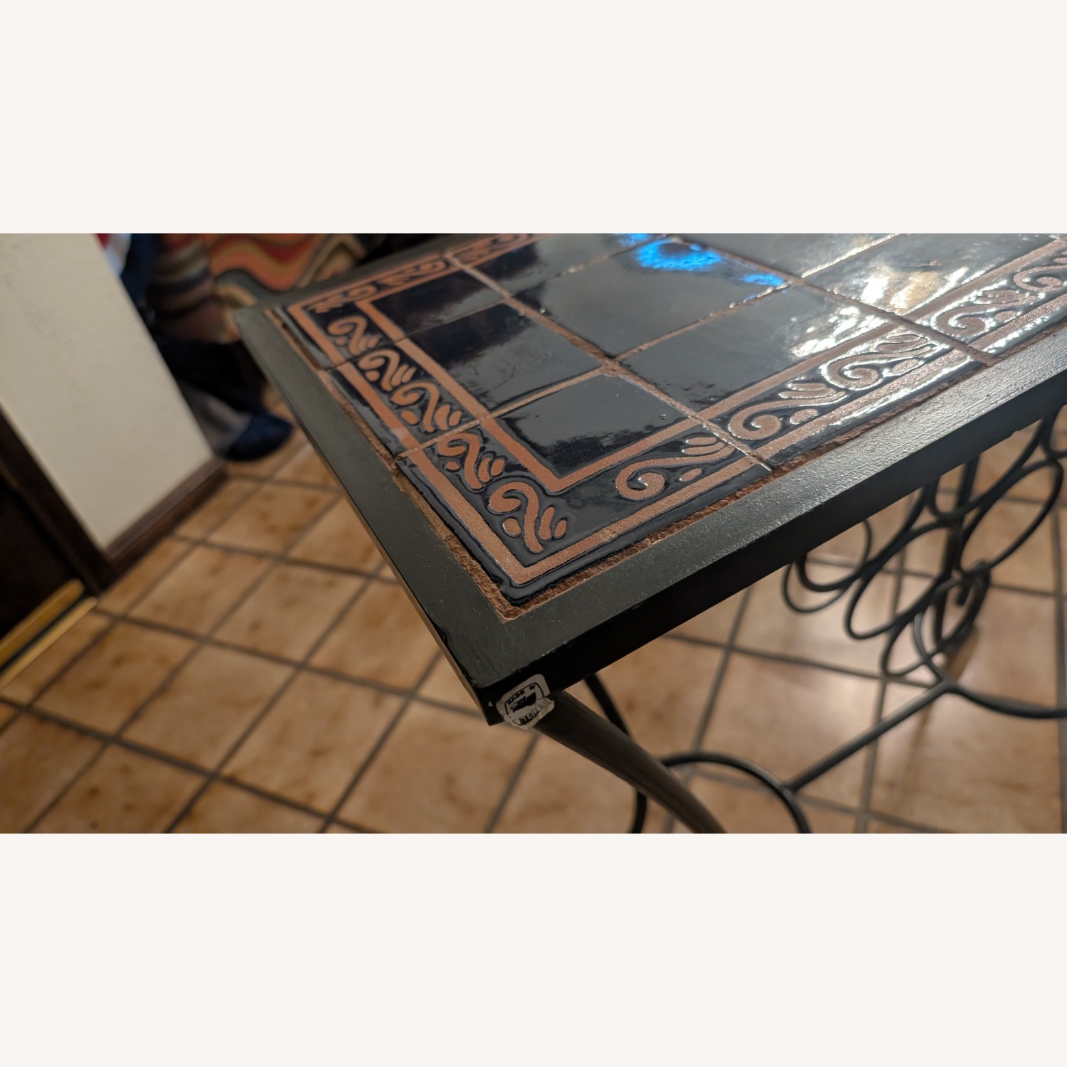 Vintage/Antique Finds Blue Iron Side Table - image-3