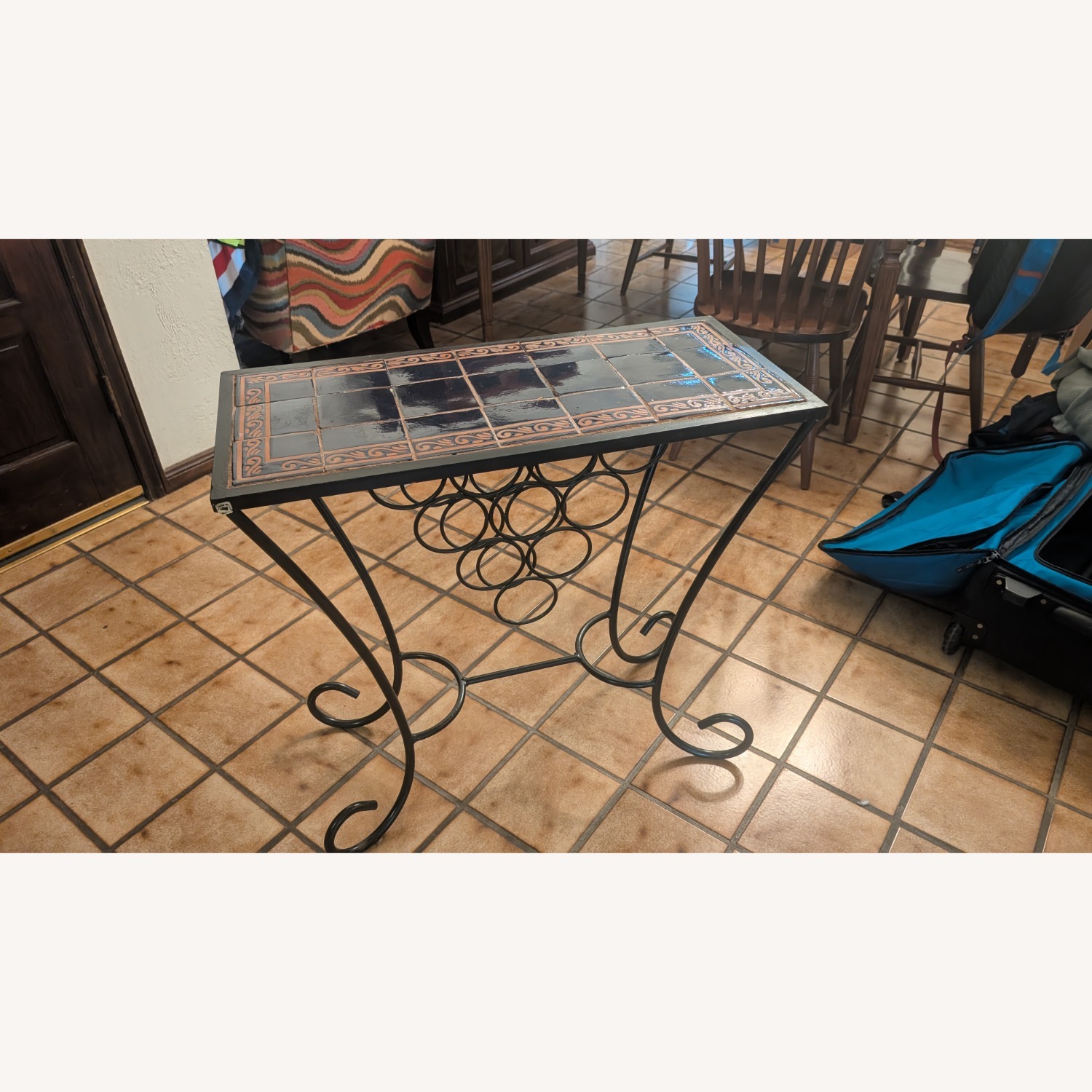 Vintage/Antique Finds Blue Iron Side Table - image-2