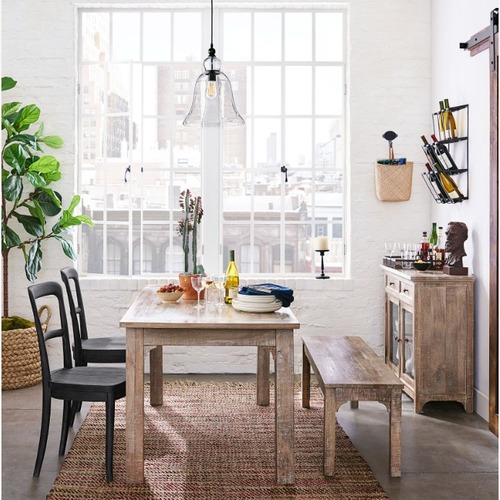 Used Pottery Barn Thalia Dining Table & Bench for sale on AptDeco