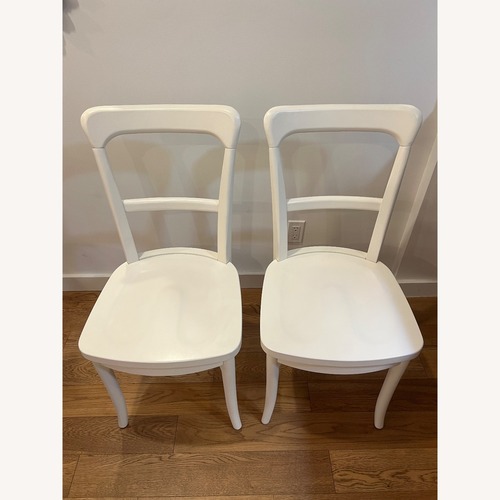 Used Pottery Barn Cline Dining Chair Set of 2, White for sale on AptDeco