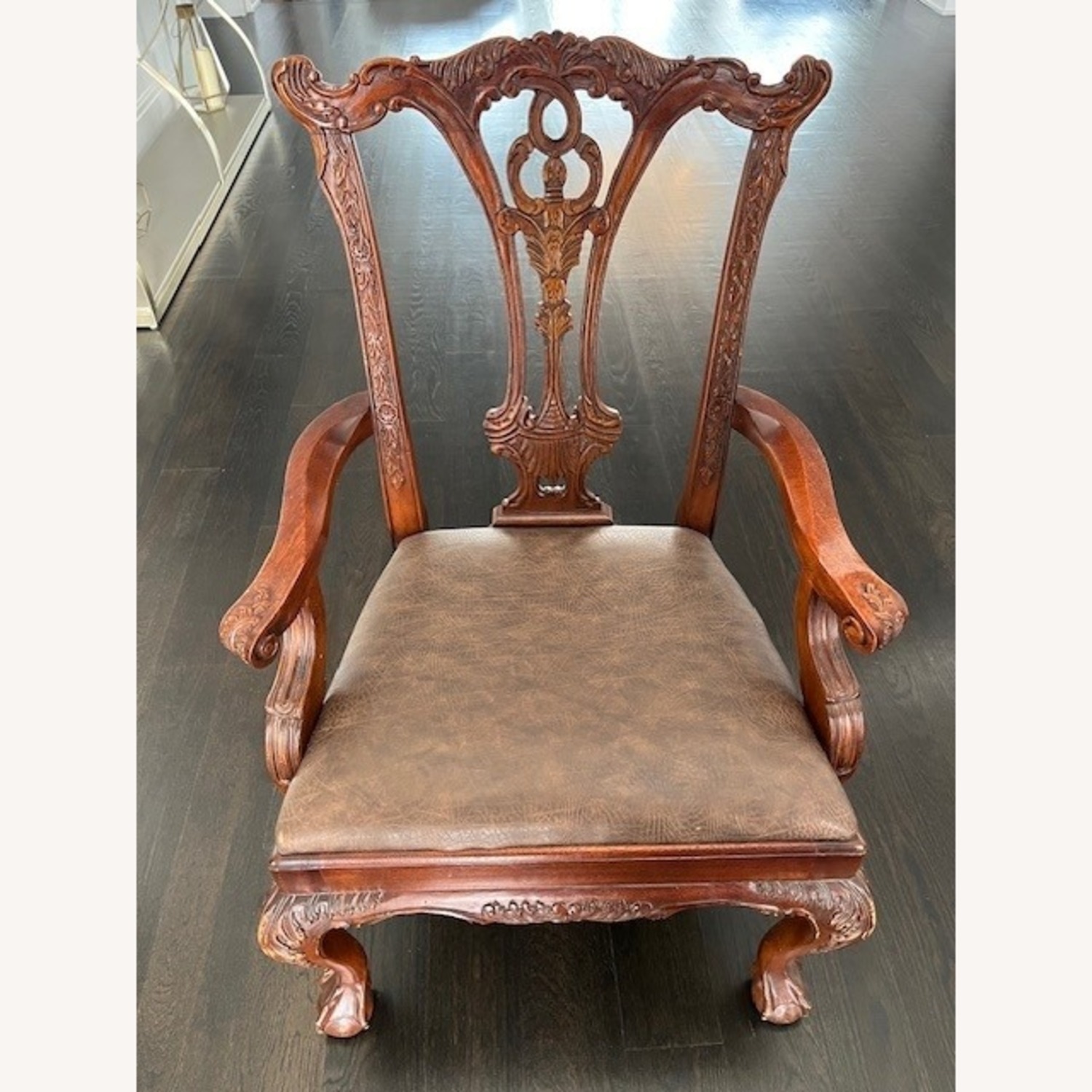 Vintage Dark Brown Carved Wood Dining Sets for 12 - image-6