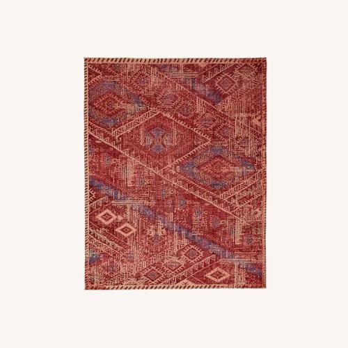 Used West Elm Hand Knotted Triangle Motif Wool Area Rug 5' x 8' for sale on AptDeco