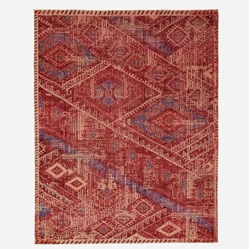 Used West Elm Hand Knotted Triangle Motif Wool Area Rug 5' x 8' for sale on AptDeco