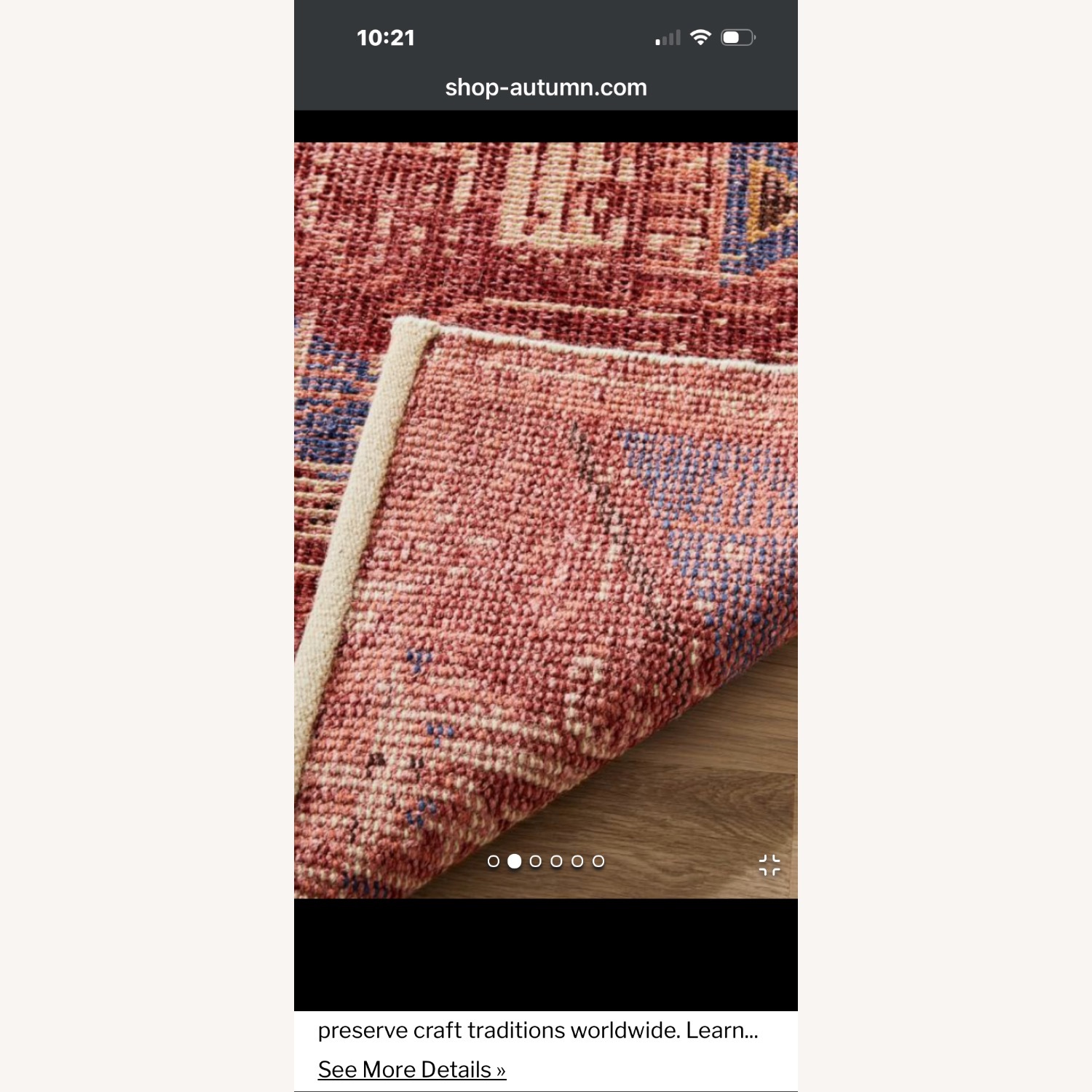 West Elm Hand Knotted Triangle Motif Wool Area Rug 5' x 8' - image-6