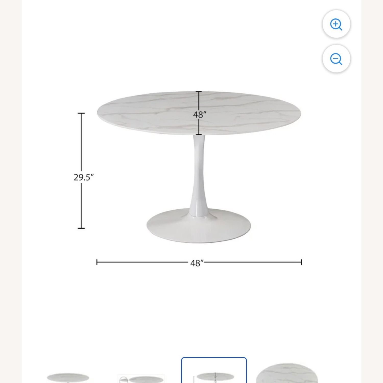 Home Meridian White Marble Dining Table - image-2