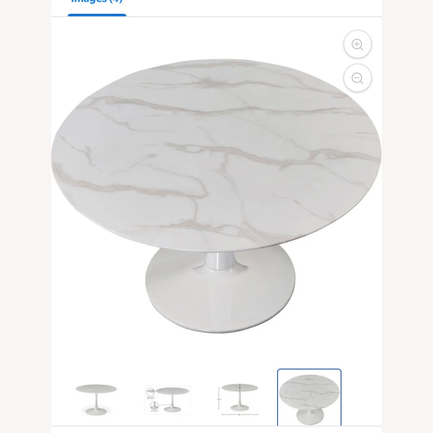 Home Meridian White Marble Dining Table - image-1