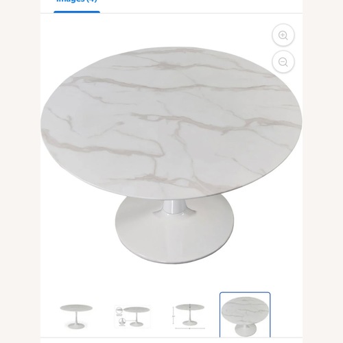 Used Home Meridian White Marble Dining Table for sale on AptDeco