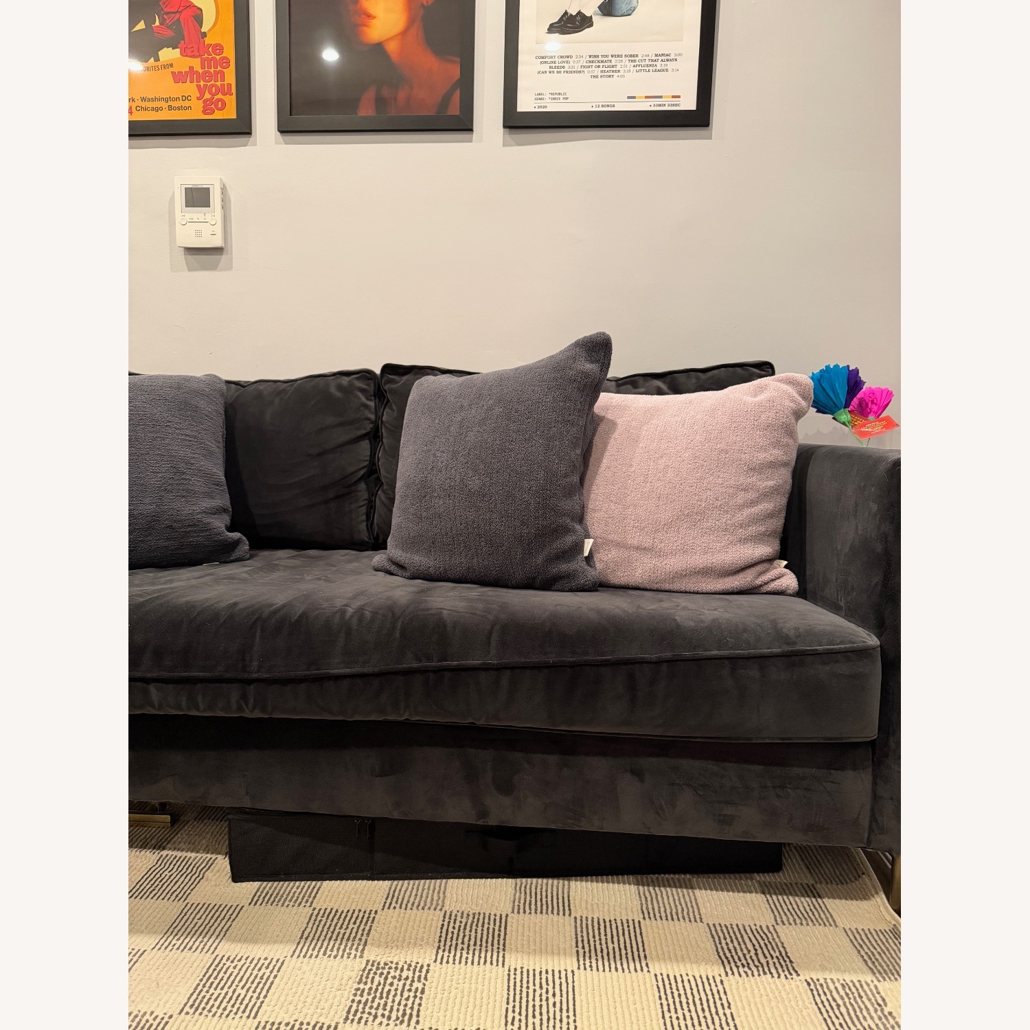 Black West Elm Harris Loft Sofa 76" - image-1