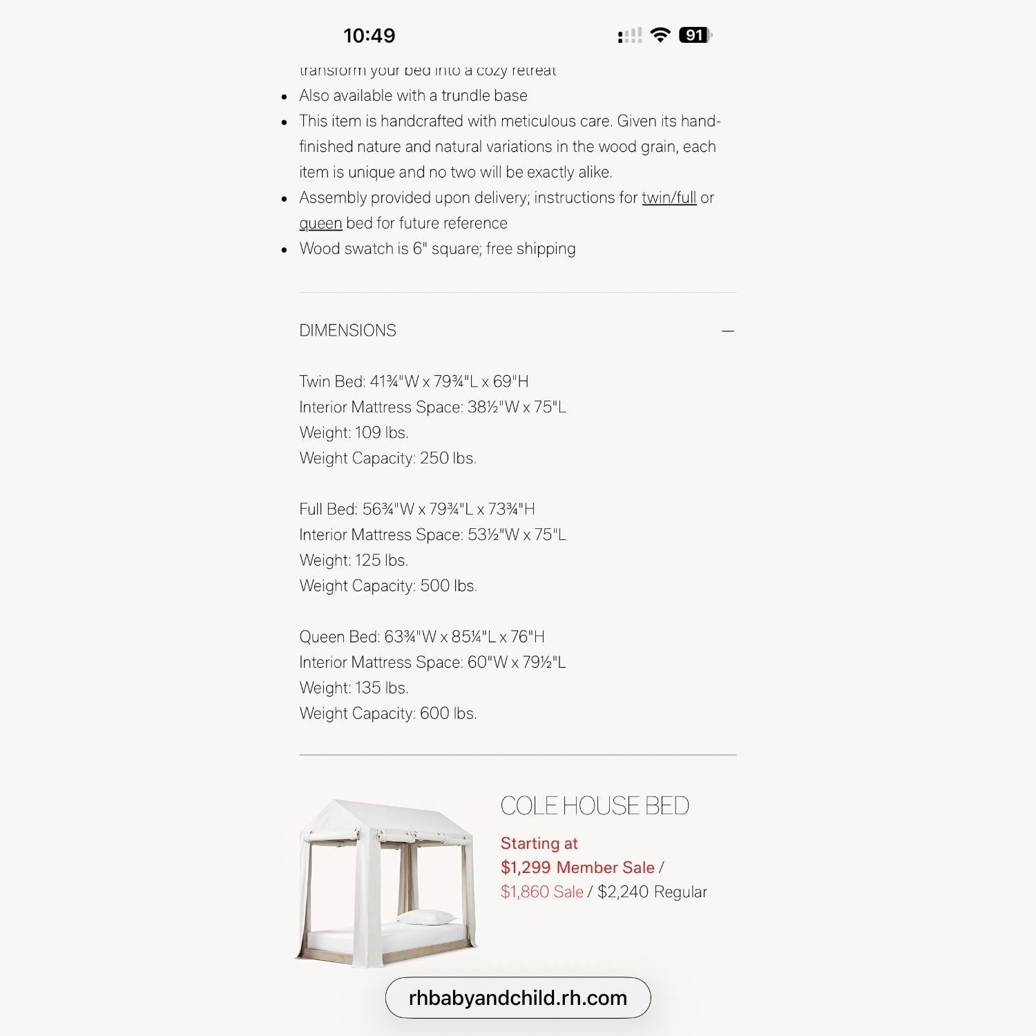 RH Cole House Bed - image-7