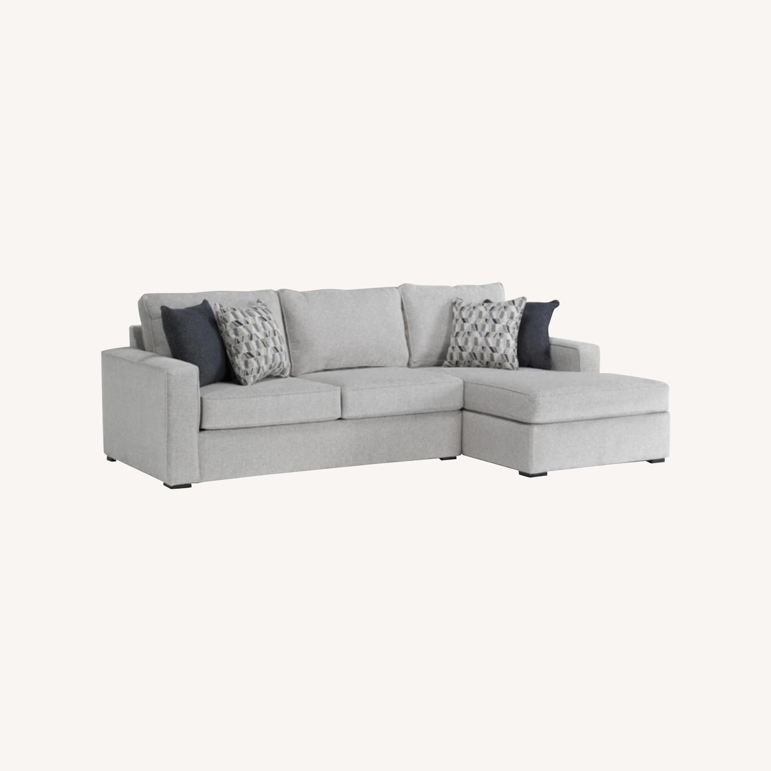 Living Spaces Light Gray Fabric 2 Piece Sectional - image-0