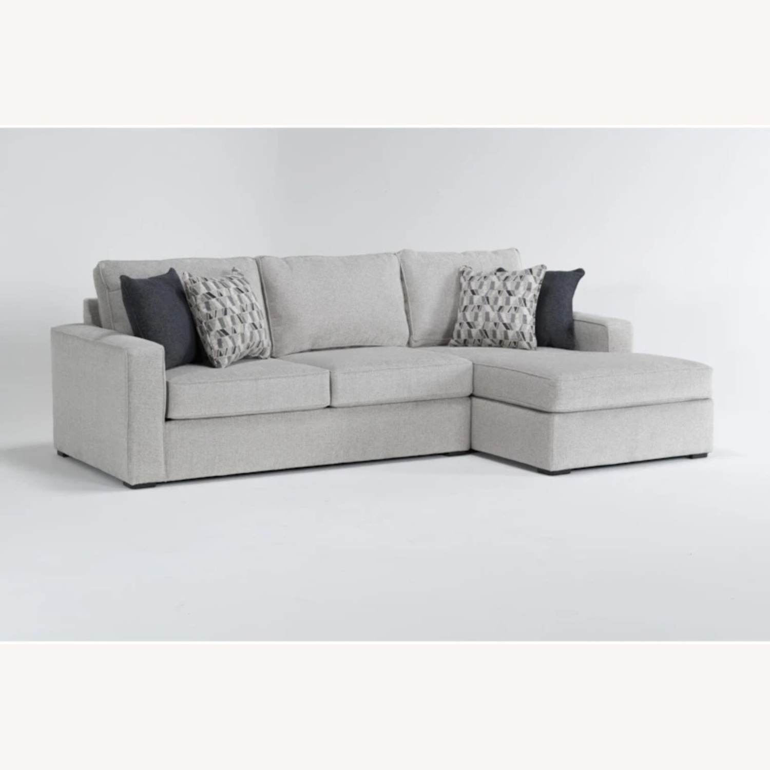 Living Spaces Light Gray Fabric 2 Piece Sectional - image-5