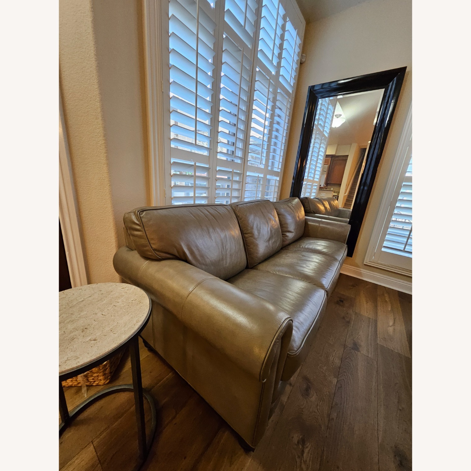 Macy's Bradyn 89" Leather Sofa - image-2