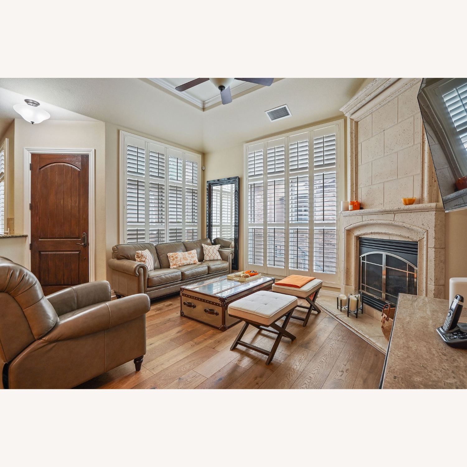 Macy's Bradyn 89" Leather Sofa - image-9