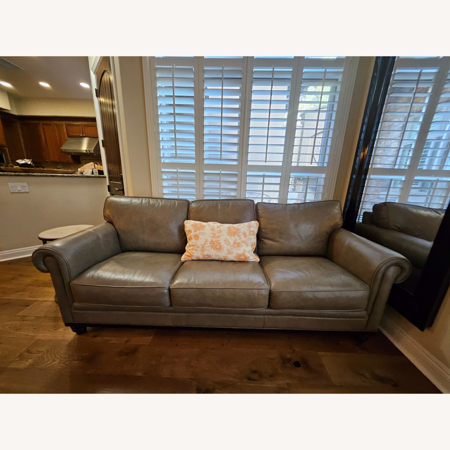 Macy's Bradyn 89" Leather Sofa - image-1