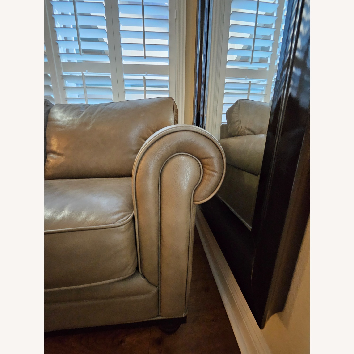 Macy's Bradyn 89" Leather Sofa - image-7