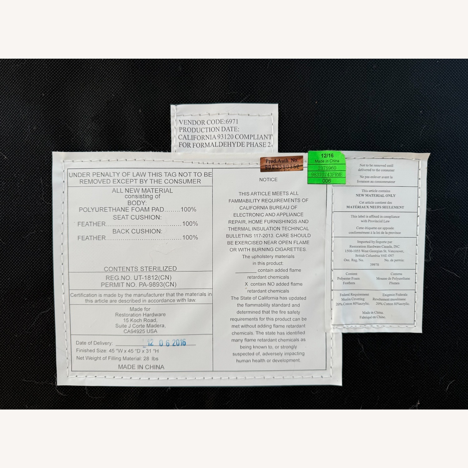 Restoration Hardware 4 Piece Cloud Couch - image-3