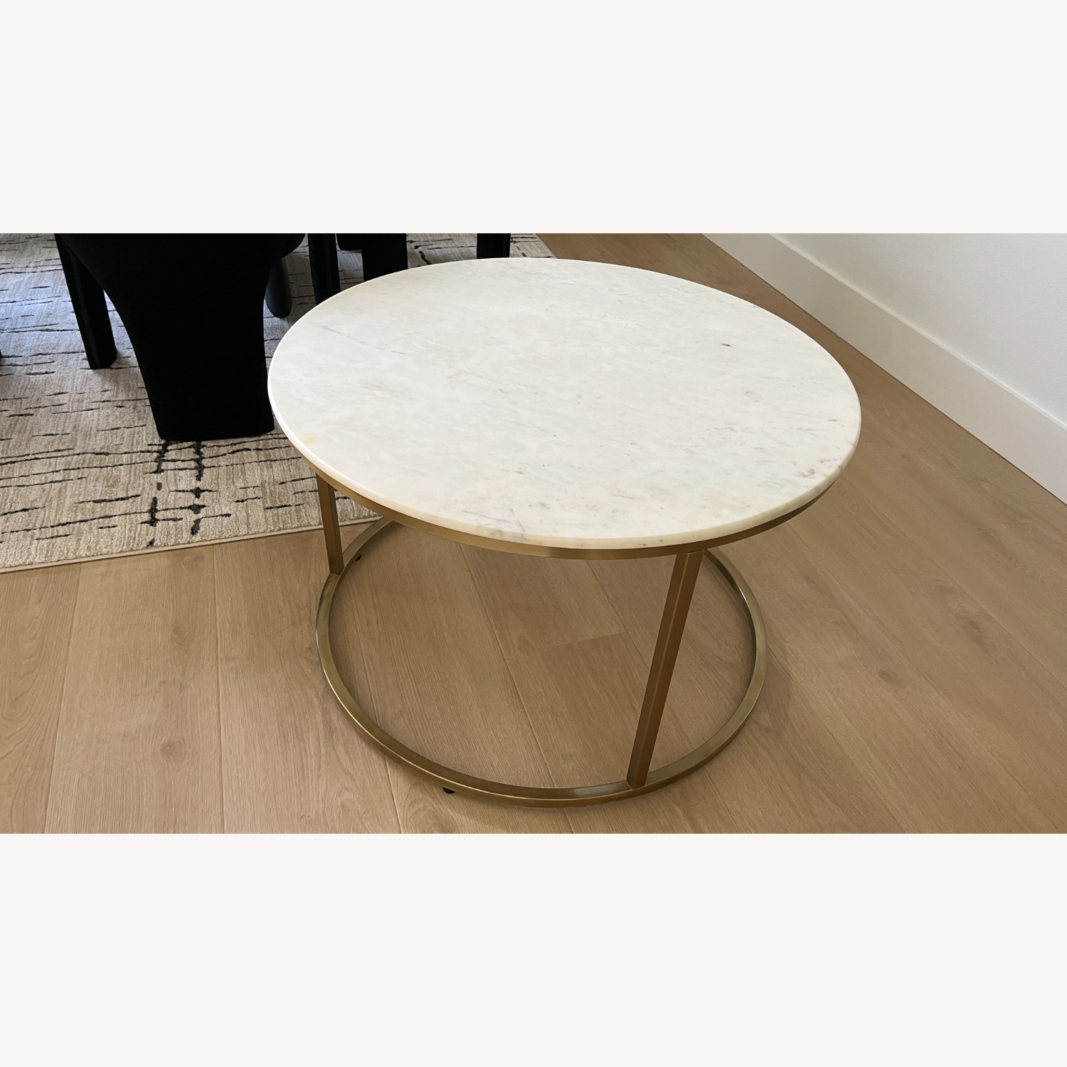 World Market White Marble Coffee Table - image-3