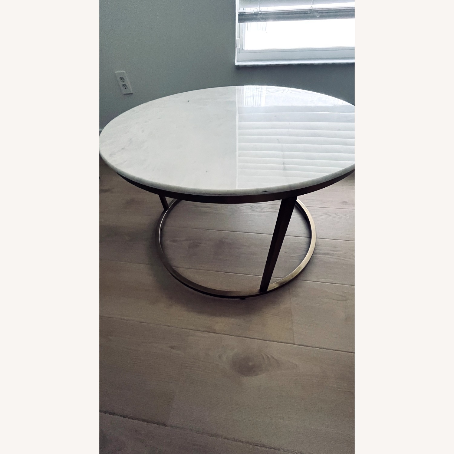 World Market White Marble Coffee Table - image-1