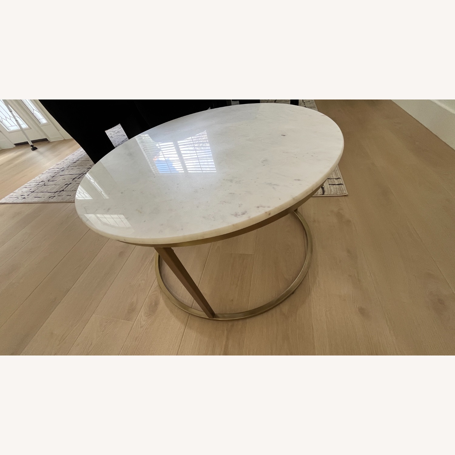 World Market White Marble Coffee Table - image-2