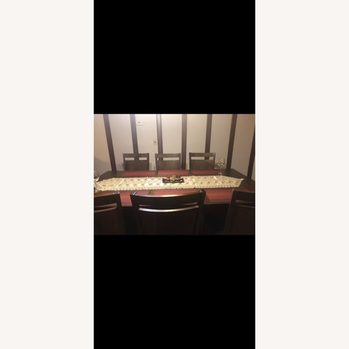 Used Plaza Walnut Dining Set for sale on AptDeco