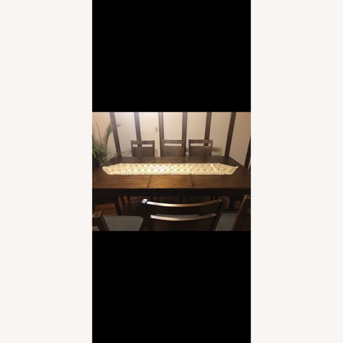 Used Plaza Walnut Dining Set for sale on AptDeco