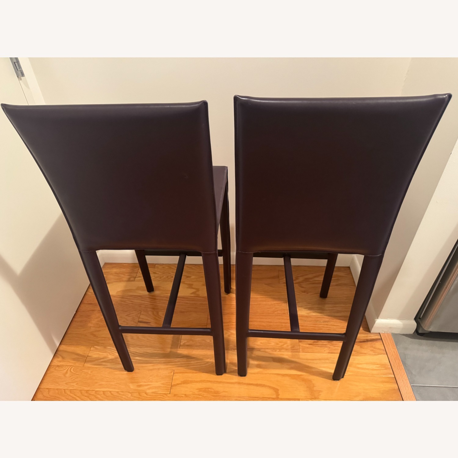 Dark Brown Upholstered Barstools - image-6
