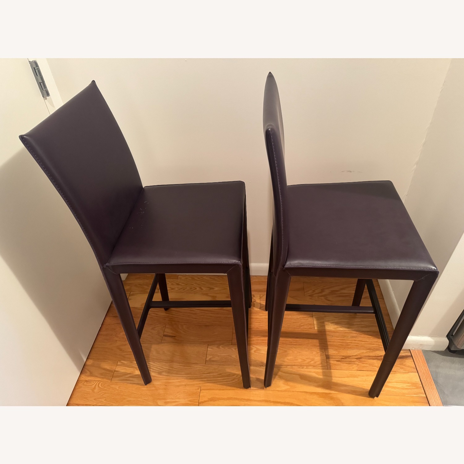 Dark Brown Upholstered Barstools - image-3