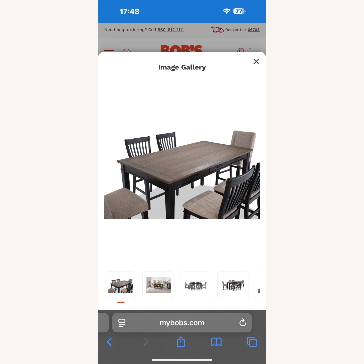 Bob's Discount Furniture Dark Brown Dining Table - image-1