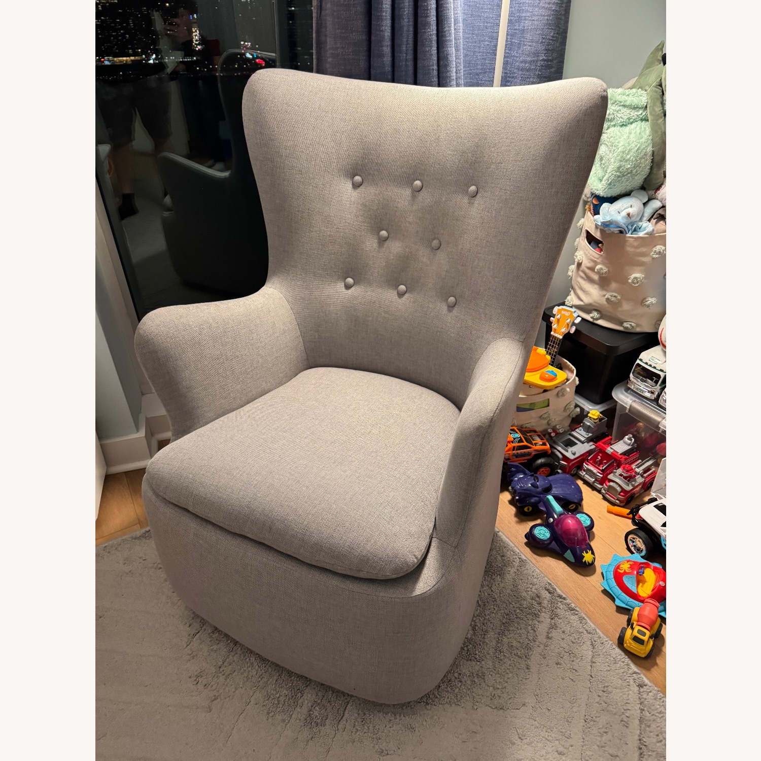 West Elm Light Gray Niels Wing Glider - image-4