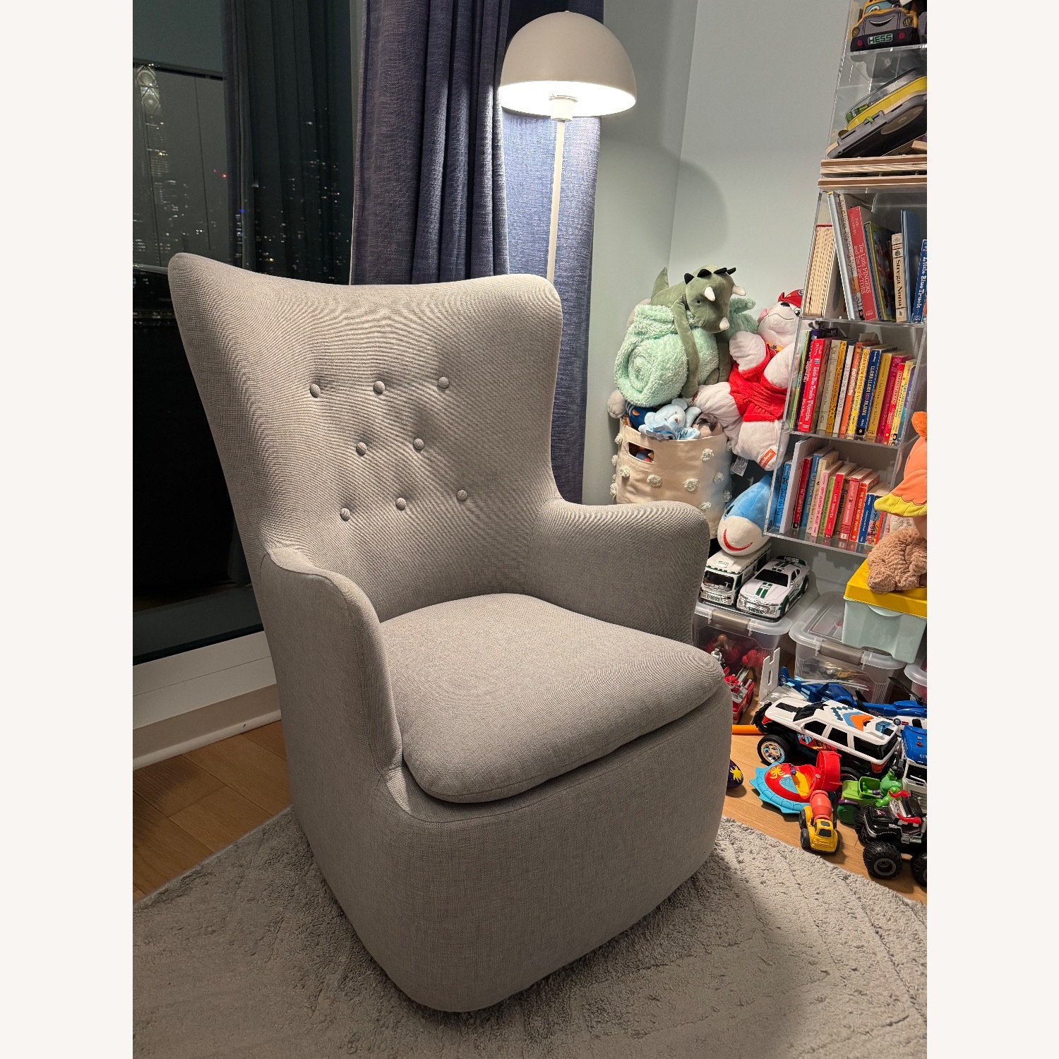 West Elm Light Gray Niels Wing Glider - image-2