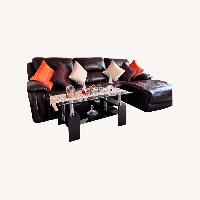 Genuine Leather 3 Piece  Chaise Sectional 