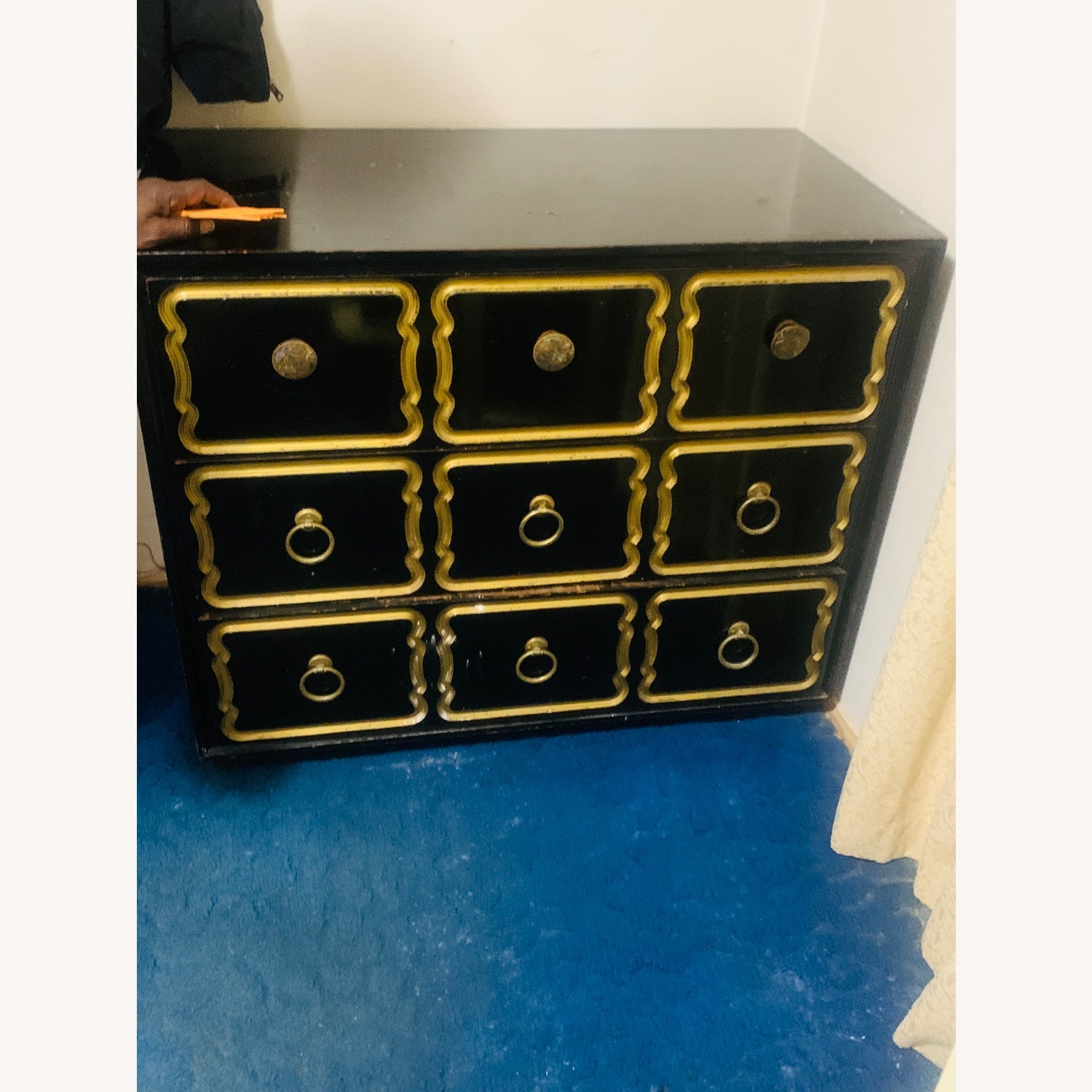 Vintage/Antique Black Lacquer Dresser - image-1