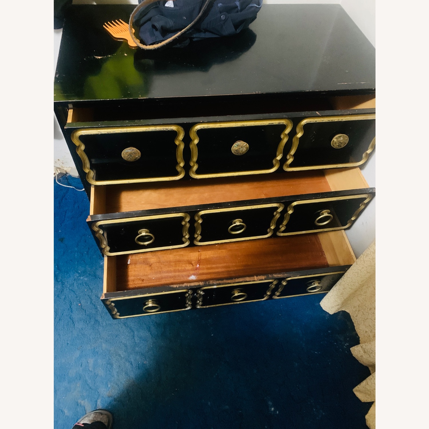 Vintage/Antique Black Lacquer Dresser - image-3