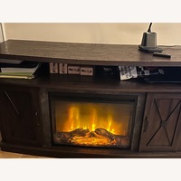 Electric Fireplace Dark Media Storage