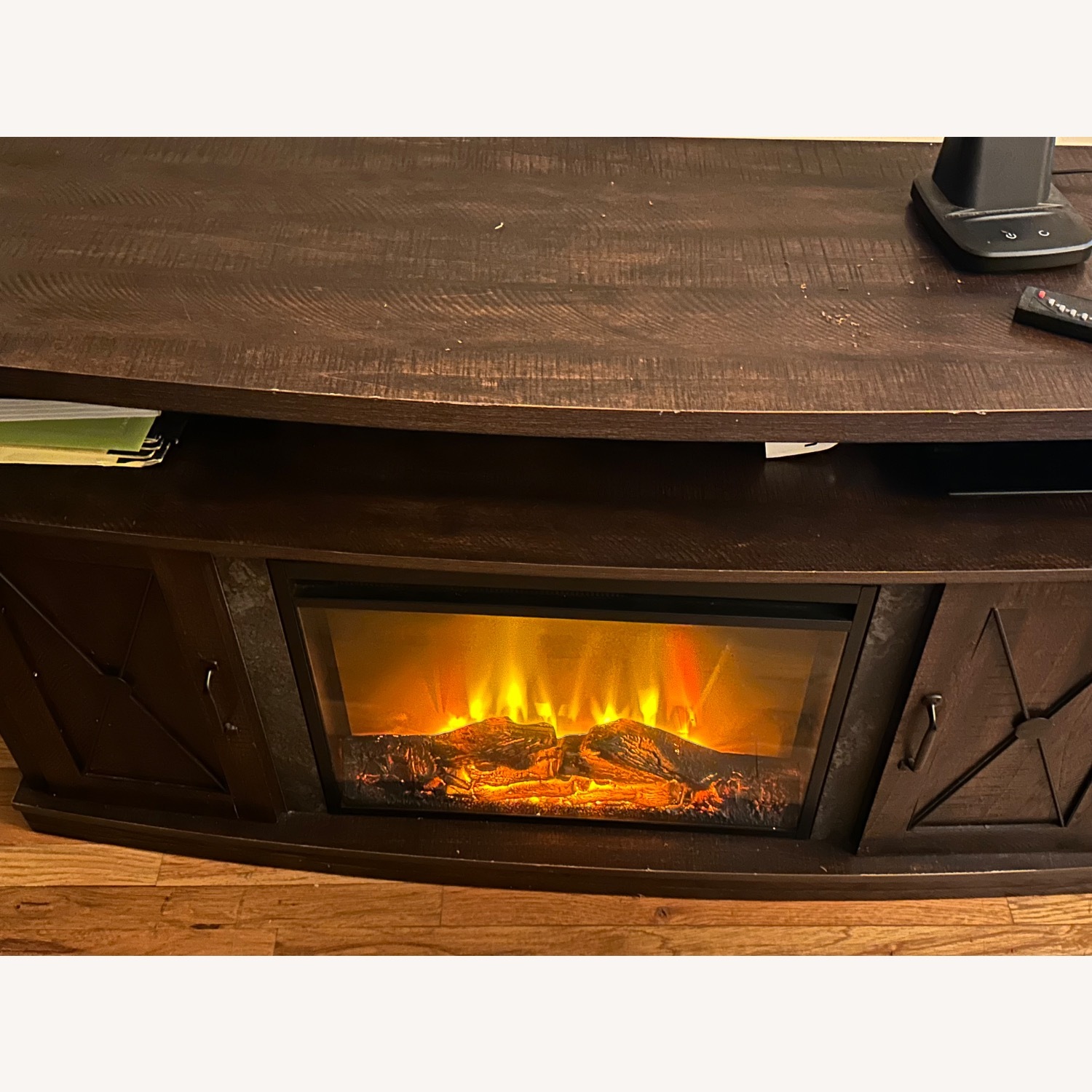Electric Fireplace Dark Media Storage - image-3