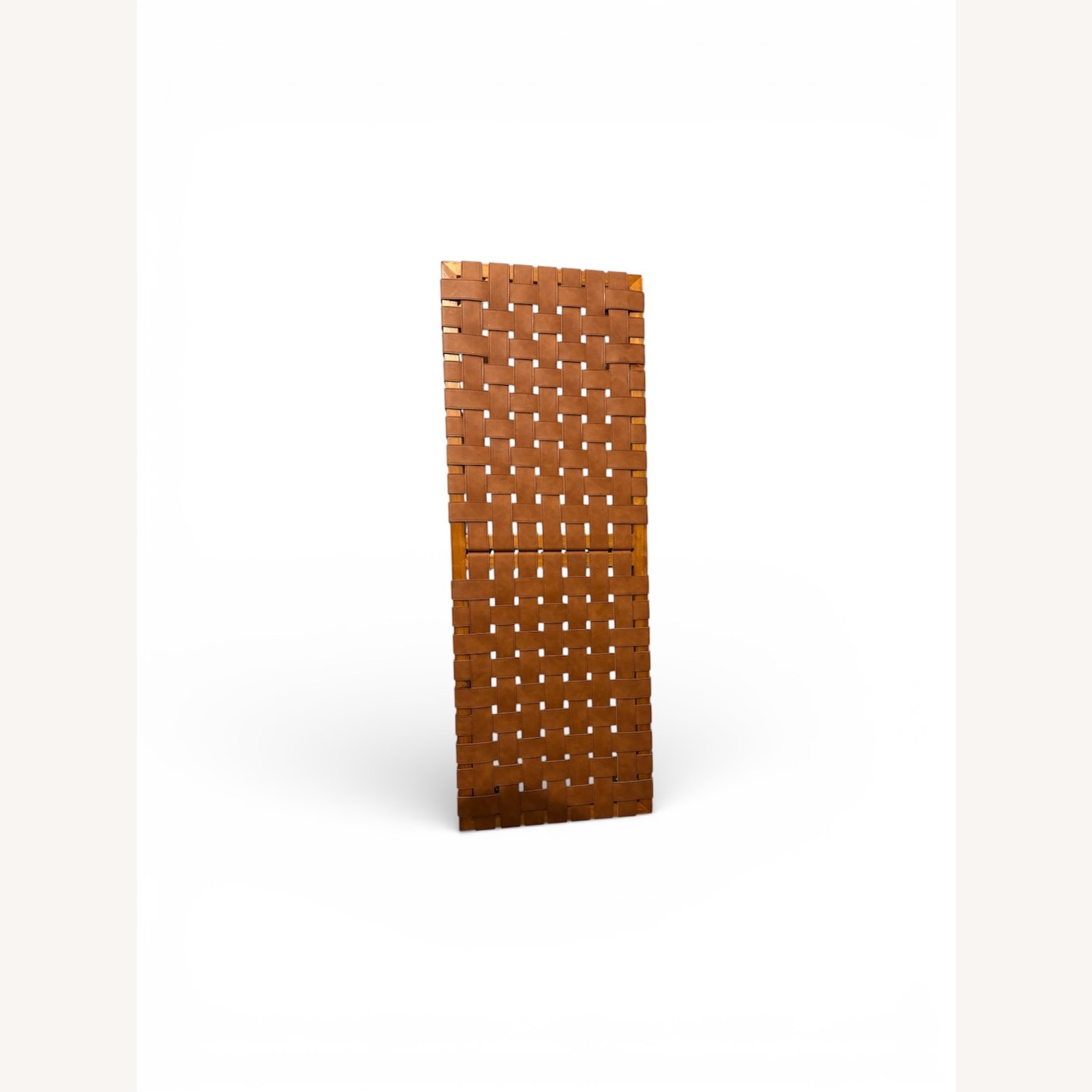 Vintage/Antique Light Brown Leather Bench - image-4