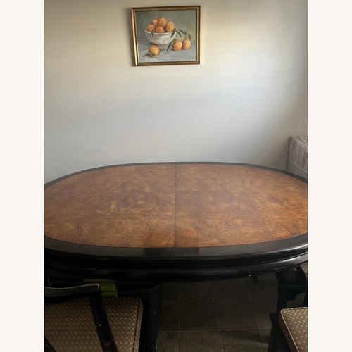 Used Century Furniture Dark Brown Lacquer Dining Set for sale on AptDeco